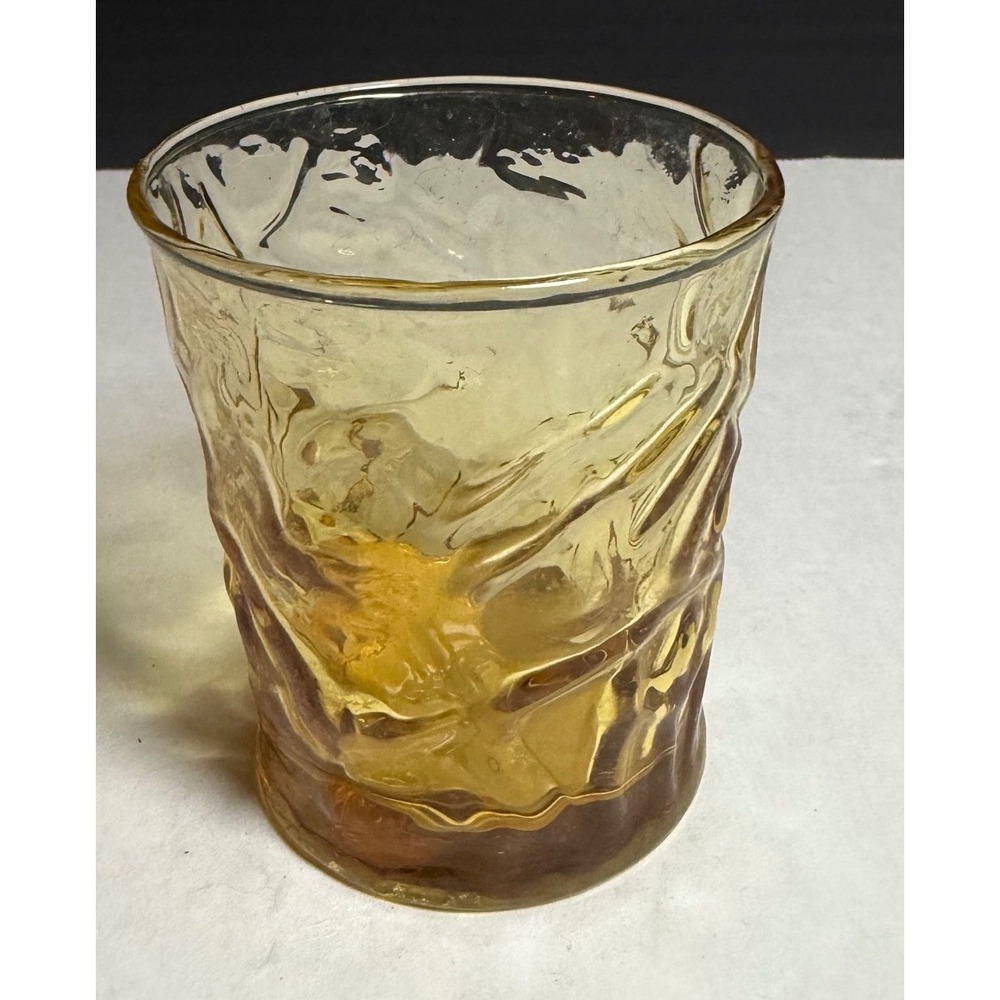 VTG Driftwood Amber Seneca Flat 6oz Tumbler MCM 70s Retro juice glass Drinkware